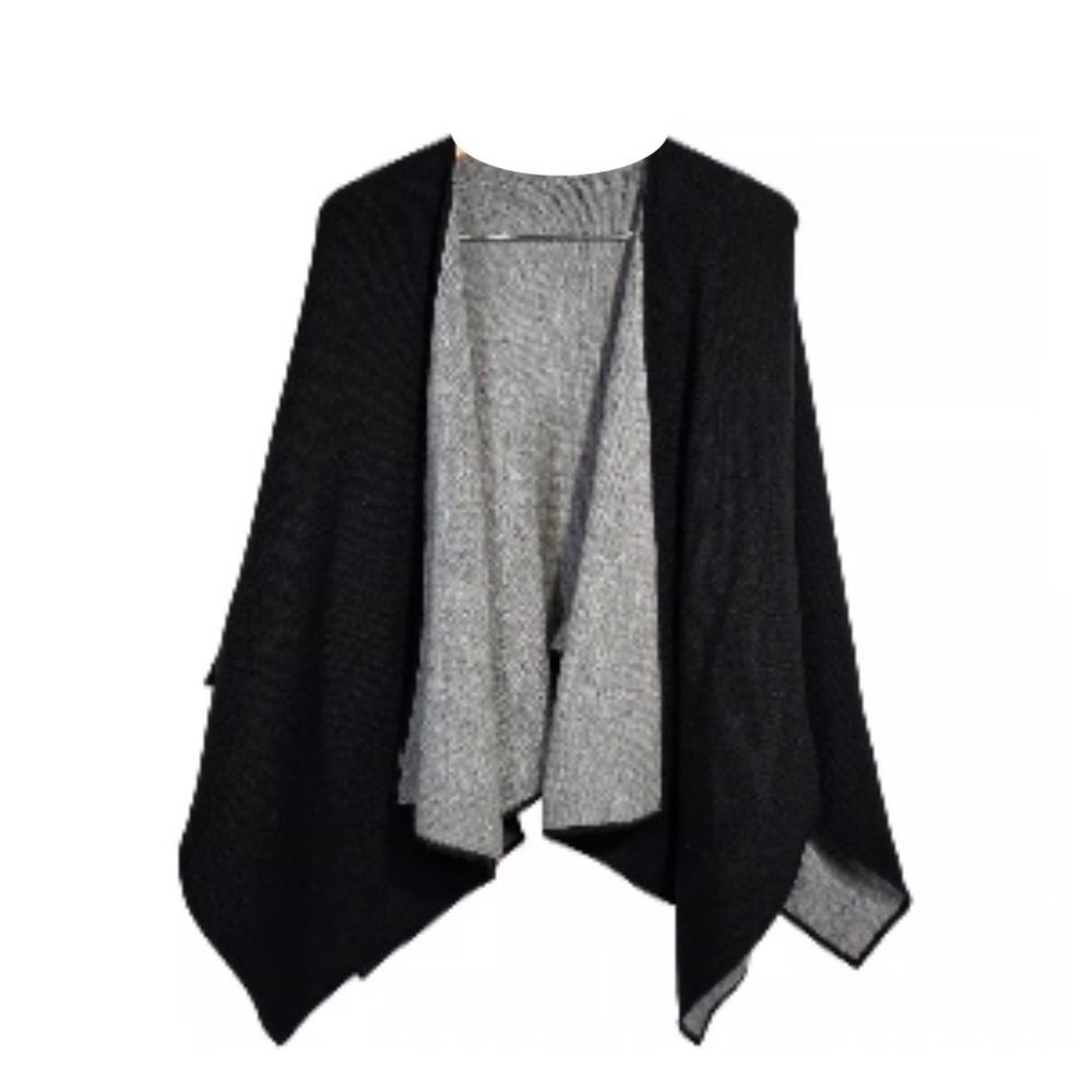Calvin Klein Women's Black and Gray Sweater Cape